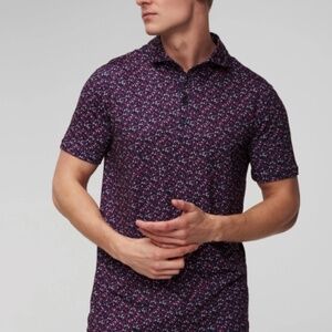 G/Fore Men's XL Twilight Aye Poppy Modern Spread Collar Polo MSRP $120